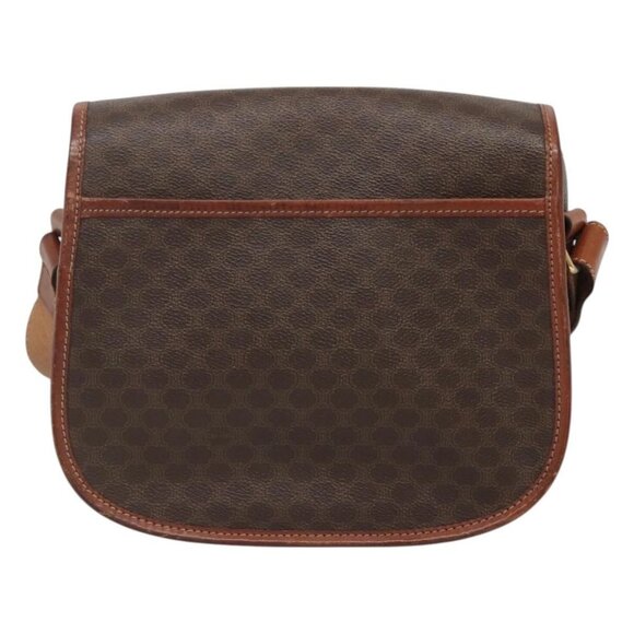 CELINE Macadam Canvas Shoulder Bag PVC Leather Brown Gold Auth - Picture 3 of 16